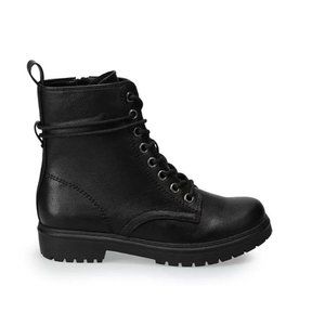 Bowfin Black Combat Street Boot Gothic Motorcycle Womans 7.5W JJ1234